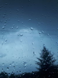 Full frame shot of wet glass window