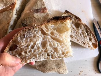 Close-up of hand holding ice cream