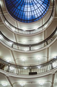 Low angle view of ceiling of illuminated building