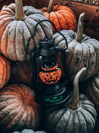 Close-up of pumpkin for sale at market stall