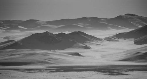 Scenic view of mountains against clear sky