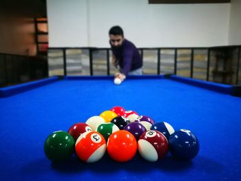 Man playing pool game