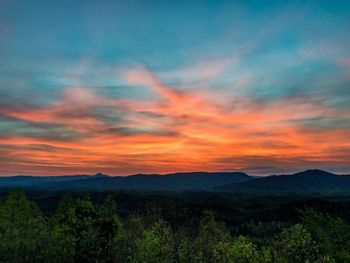 Scenic view of landscape against sky during sunset