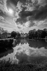 Reflection of clouds in lake