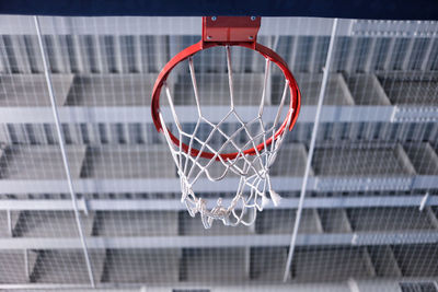 Low angle view of basketball hoop