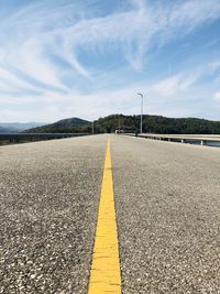 Empty road against sky