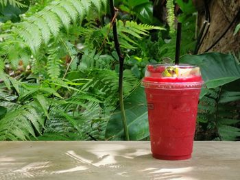 Close-up of drink on table