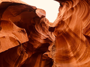 Low angle view of antelope canyon