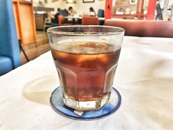 Close-up of coffee on table