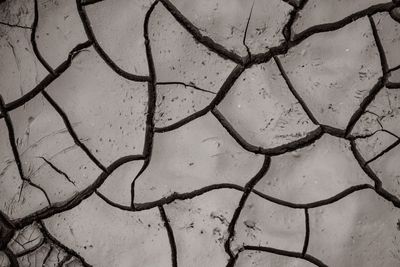 Full frame shot of cracked land