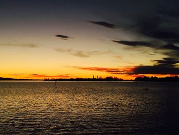 Scenic view of sea at sunset