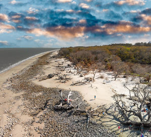 Scenic view of beach against sky