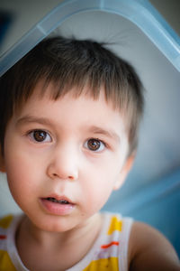 Close-up portrait of cute boy
