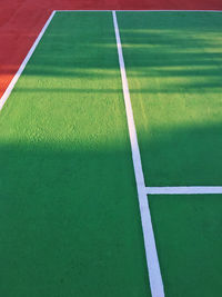 High angle view of tennis court