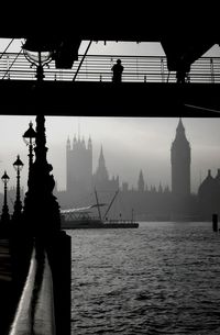 Bridge over river in city