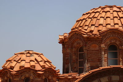 Low angle view of historical building against clear sky