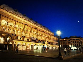 Illuminated building at night