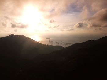 View of mountain against cloudy sky