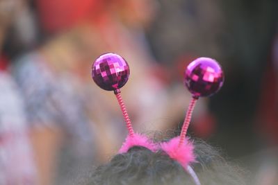 Close-up of multi colored decoration hanging outdoors