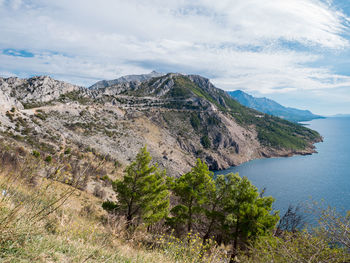 Scenic view of rocky mountains against sky