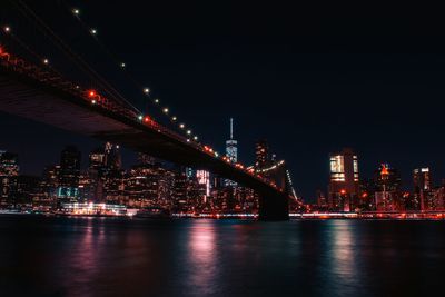 Low angle view of brooklyn bridge against sky