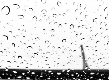 Full frame shot of wet glass window during rainy season