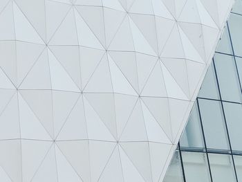 Low angle view of glass ceiling in building