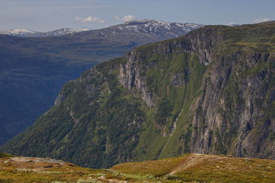 Scenic view of mountains against sky