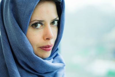 Close-up portrait of a young woman