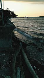 Scenic view of sea at sunset