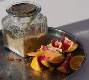 Close-up of food on table