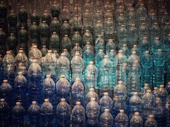 Group of colored bottles