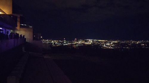 Illuminated buildings at night