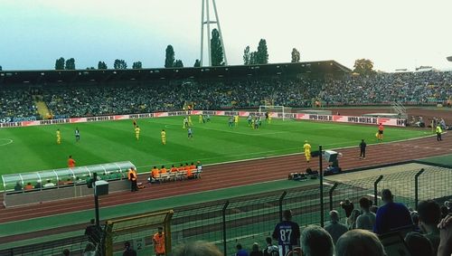 Group of people in stadium