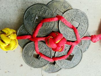 Close-up view of red fabric