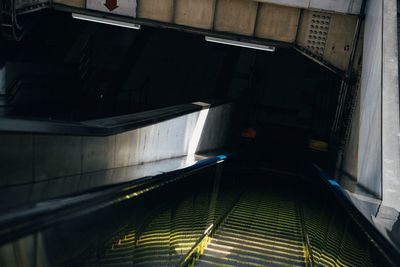 Low angle view of empty staircase in building