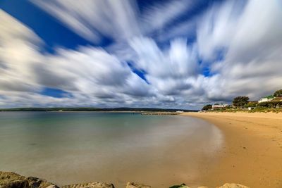 Panoramic view of beach against sky