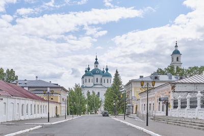 Spassky cathedral, spasskaya street in historic downtown of yelabuga, russia.
