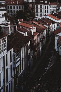 High angle view of buildings in city