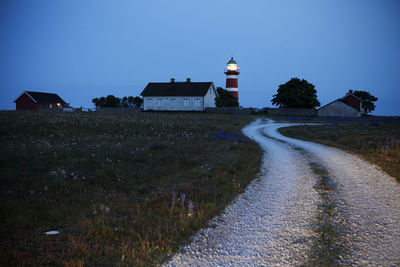 Evening landscape with lighthouse, gotland, sweden