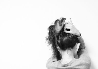 Close-up of over white background