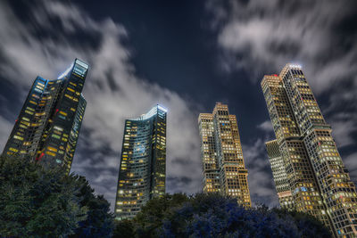 High angle view of city buildings