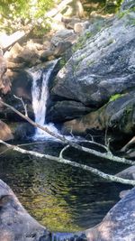 Scenic view of waterfall