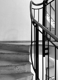 Low angle view of spiral staircase in building