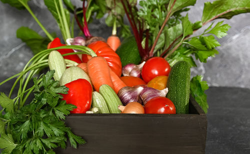 Close-up of vegetables in basket