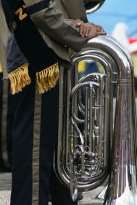 Close-up of trumpets