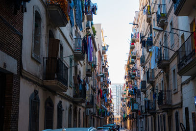 Low angle view of buildings in city
