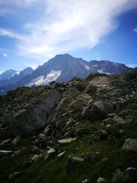 Scenic view of mountains against sky