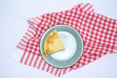 High angle view of breakfast in plate