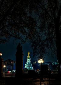 Silhouette of building at night